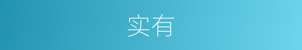 实有的同义词