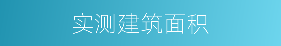 实测建筑面积的同义词