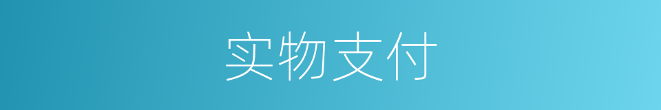 实物支付的同义词