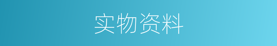 实物资料的意思