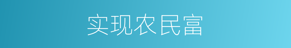 实现农民富的同义词