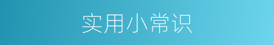 实用小常识的同义词