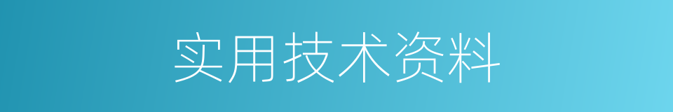 实用技术资料的同义词