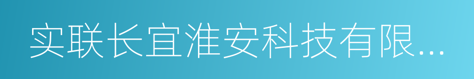 实联长宜淮安科技有限公司的同义词