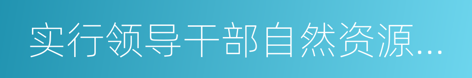 实行领导干部自然资源资产离任审计的同义词