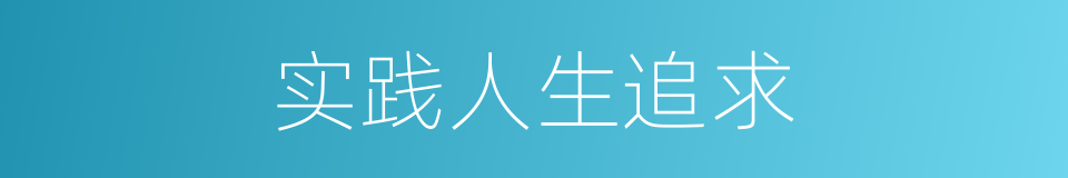 实践人生追求的同义词
