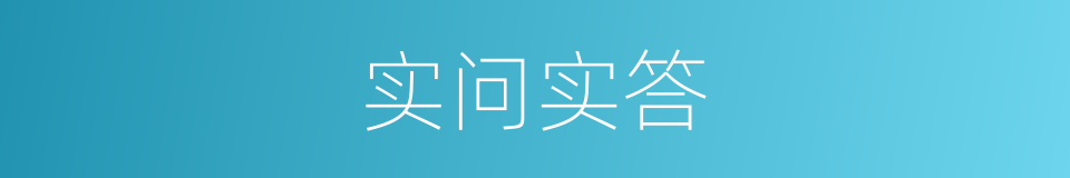 实问实答的同义词