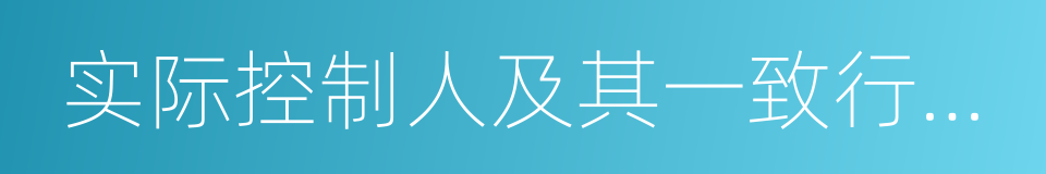 实际控制人及其一致行动人的同义词