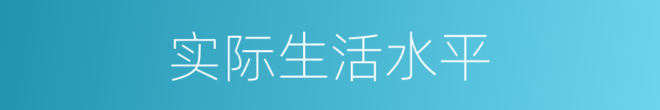 实际生活水平的同义词