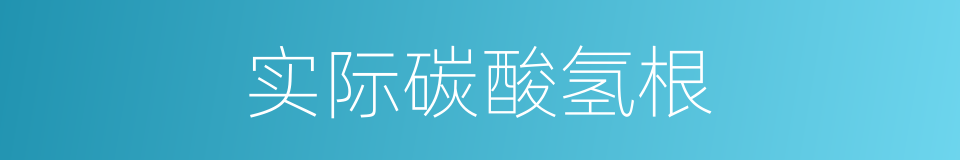 实际碳酸氢根的同义词