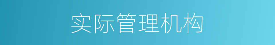 实际管理机构的同义词