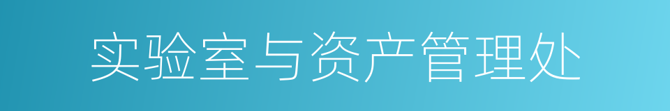 实验室与资产管理处的同义词