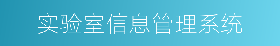 实验室信息管理系统的同义词