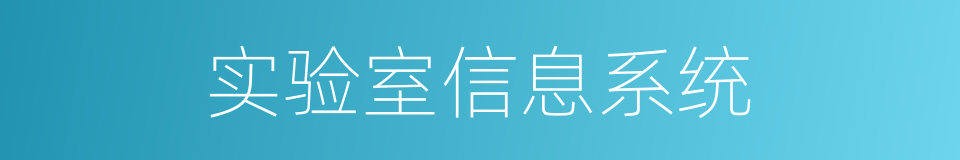 实验室信息系统的同义词