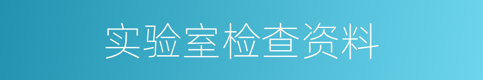 实验室检查资料的同义词