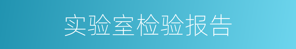 实验室检验报告的同义词