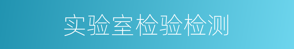 实验室检验检测的同义词