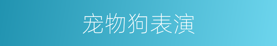 宠物狗表演的同义词