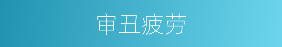 审丑疲劳的同义词