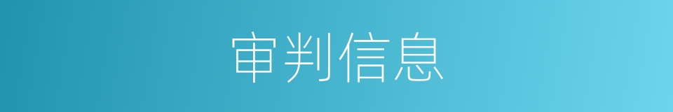 审判信息的同义词