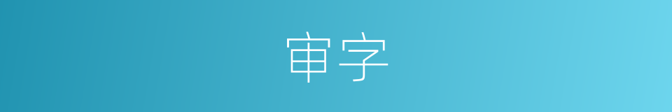 审字的意思