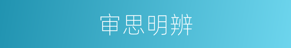 审思明辨的同义词