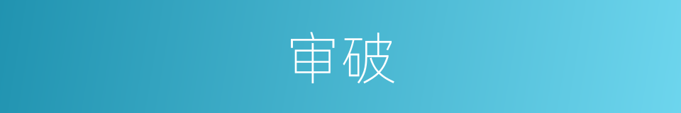 审破的同义词