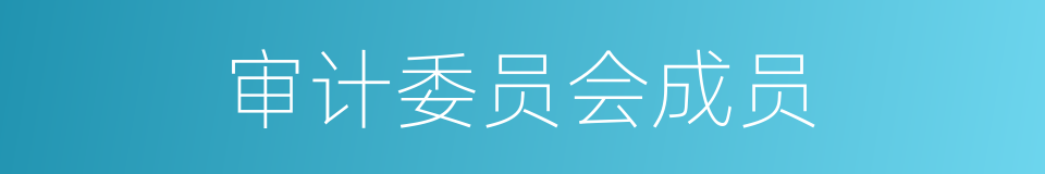 审计委员会成员的同义词