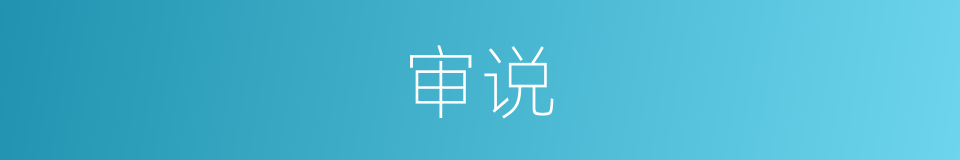 审说的意思