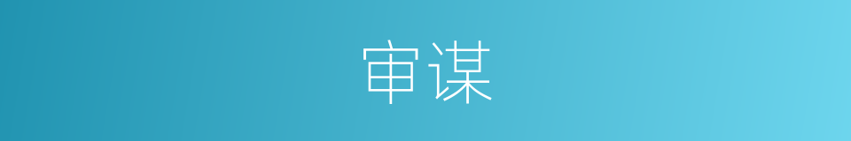 审谋的意思