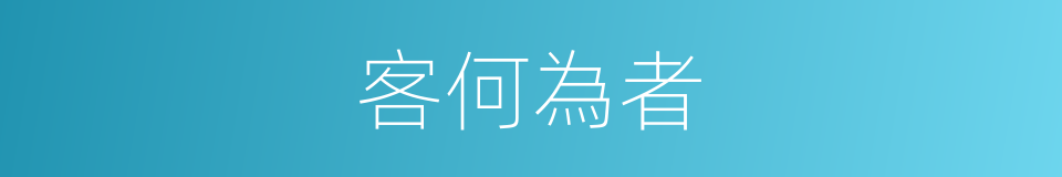客何為者的同義詞