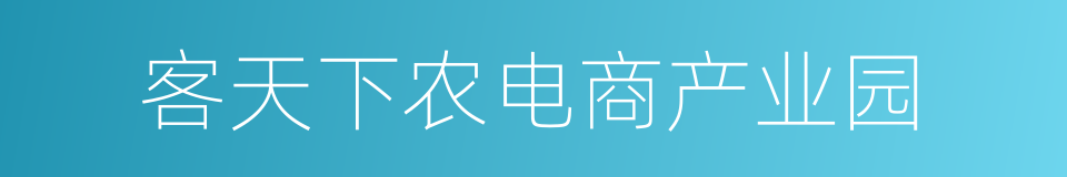 客天下农电商产业园的同义词