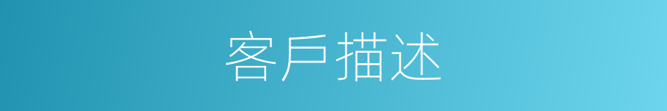 客戶描述的同義詞