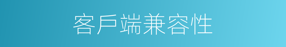 客戶端兼容性的同義詞