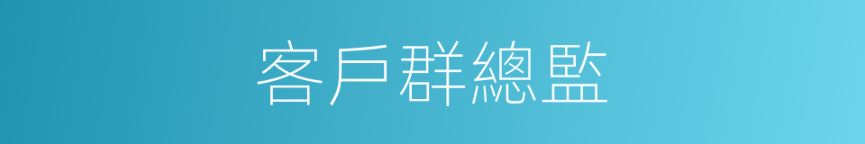 客戶群總監的同義詞