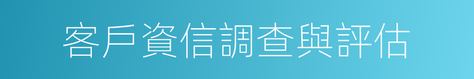 客戶資信調查與評估的同義詞