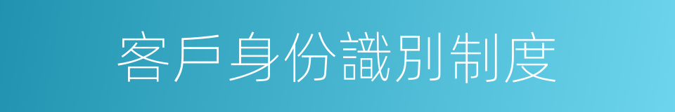 客戶身份識別制度的同義詞