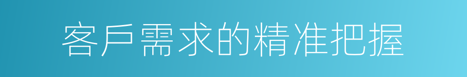 客戶需求的精准把握的同義詞