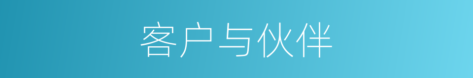 客户与伙伴的同义词