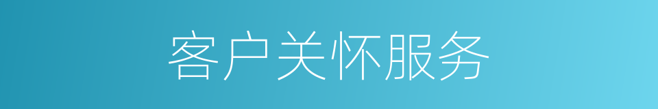 客户关怀服务的同义词
