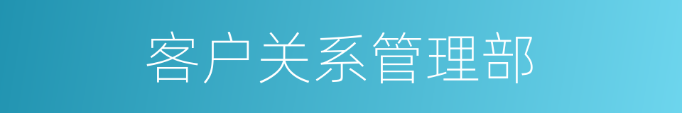 客户关系管理部的同义词