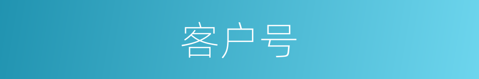 客户号的同义词
