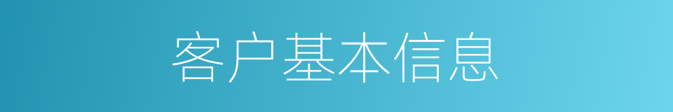 客户基本信息的同义词