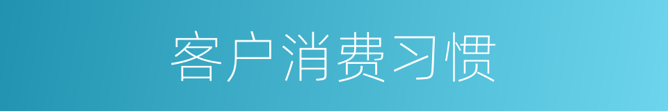 客户消费习惯的同义词