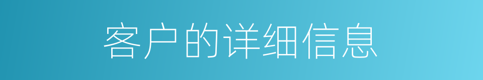 客户的详细信息的同义词