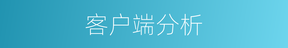 客户端分析的同义词