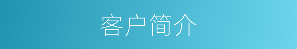 客户简介的同义词
