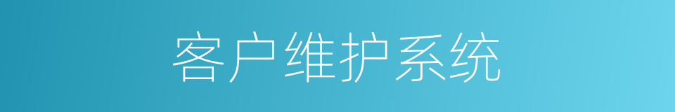 客户维护系统的同义词