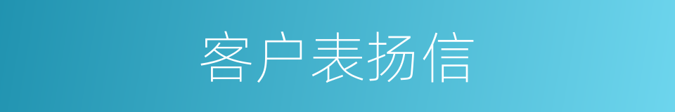 客户表扬信的同义词