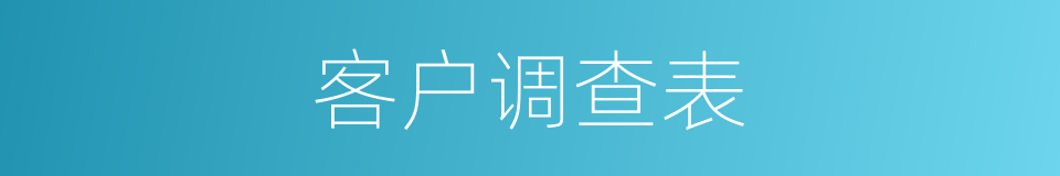 客户调查表的同义词